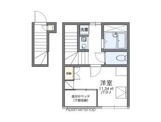 レオパレスミレー【205号室】の間取り