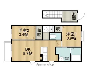レトア上諏訪【201号室】の間取り