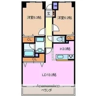 松本ダイヤマンション【2階】の間取り