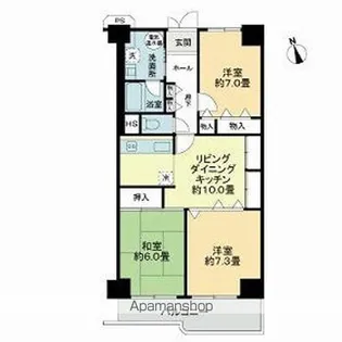 泉北星和台コーポラス【3階】の間取り