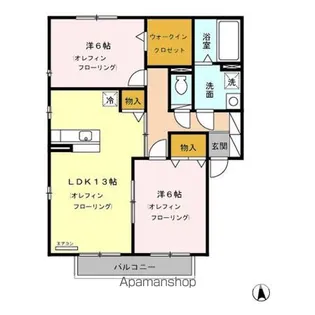 リビングタウン瀬原田 Ⅱ【2階】の間取り