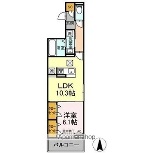 セレスティア助光 C棟【1階】の間取り