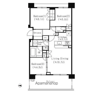 パークアクシス大船【6階】の間取り