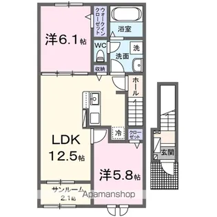 メゾンシュエットⅡ【2階】の間取り