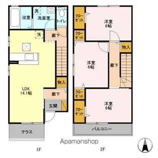 パレス.ボナール211 B【101号室】の間取り