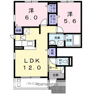 リバップ人来田【1階】の間取り