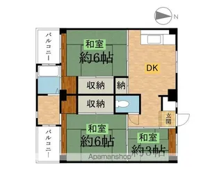 ビレッジハウス小比企5号棟【405号室】の間取り