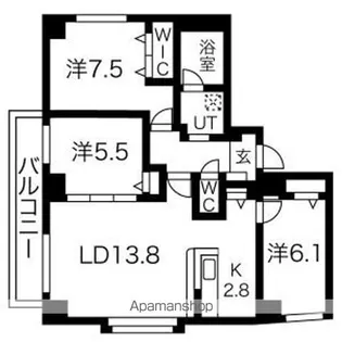 アインベルグ【4階】の間取り