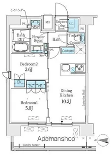 ベルファース錦糸町SOUTH【13階】の間取り