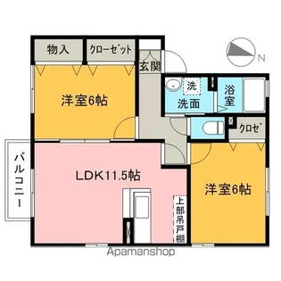 セジュールコート【2階】の間取り