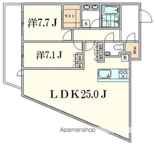 コンフォリア新宿イーストサイドタワー【7階】の間取り