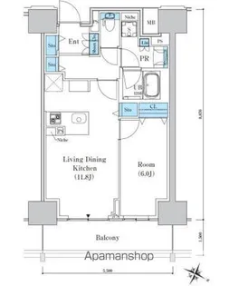ロイヤルパークスER万代【13階】の間取り
