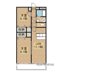 ピソ・アネーロⅡ【1D号室】の間取り