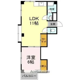 能茶山ハイツ【3階】の間取り