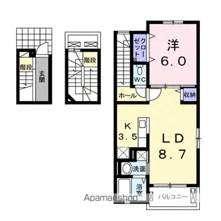 ウエストサイドケープ【3階】の間取り