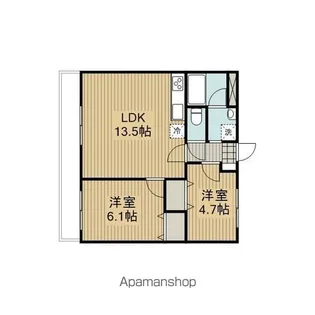 FKⅢ東林間【2階】の間取り