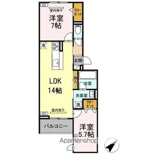 D CRAFT 谷田【2階】の間取り