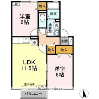 ボンヌシャンスISIDA A棟【2階】の間取り