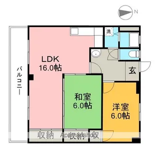 ハイツ南国【2階】の間取り