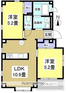 ヴァンティアンⅡ【105号室】の間取り