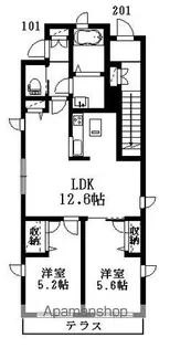 LAURIER EAST【101号室】の間取り