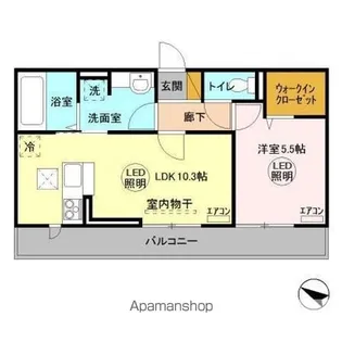 ヴィルヌーブみどりの【1階】の間取り