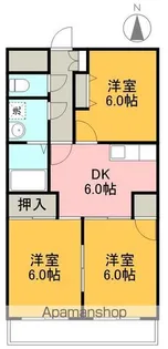パレスハイツ萩野【203号室】の間取り