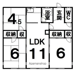 オリーブハウス6【1階】の間取り