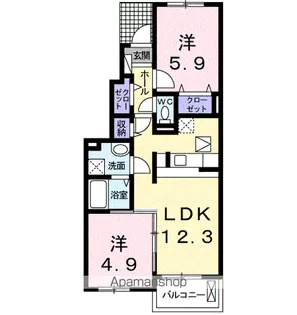 シャルマン オーブ【1階】の間取り