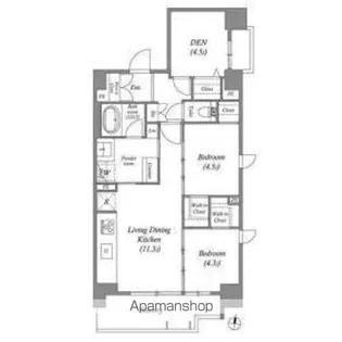 ACP RESIDENCE三ノ輪テラス【8階】の間取り