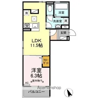 オーキッド【1階】の間取り