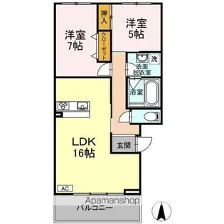 コート・ラベンダー北長瀬【2階】の間取り