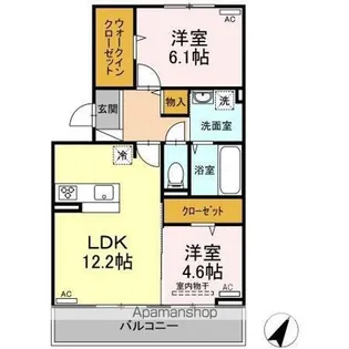カーサ・ドマーニ A棟【2階】の間取り
