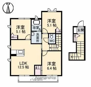 愛媛県新居浜市西泉町【アパート】の間取り