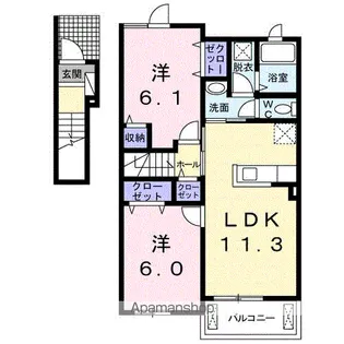 ネオ・ヒルサイド【2階】の間取り