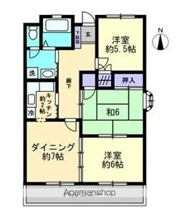 若葉ハイツ【1階】の間取り
