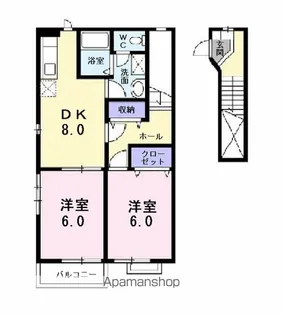 シャルマンコーポⅢ【2階】の間取り