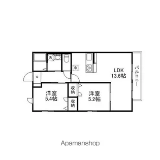 ファミーユ玉川【203号室】の間取り