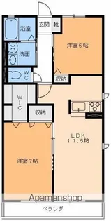 グナーデ衣山【202号室】の間取り