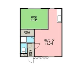 シャルム中上【105号室】の間取り