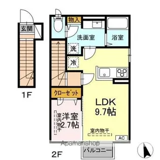 ムルチコーレ ・柊【201号室】の間取り