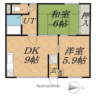 山崎マンション【3号室】の間取り