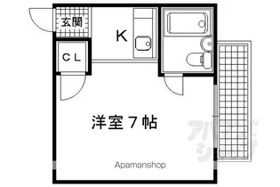 クローバー北野【3-A号室】の間取り