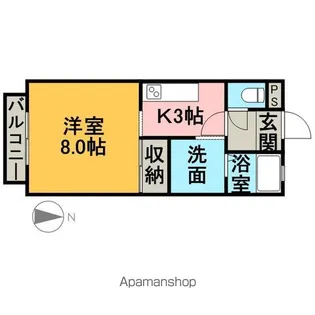グリーングラス土岐【102号室】の間取り