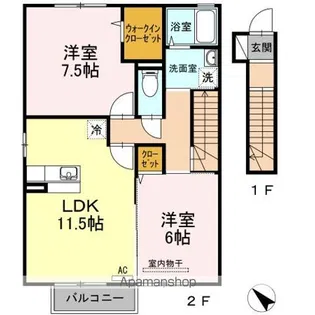 エスポワールMANABE B棟【2階】の間取り