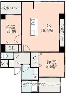 FLEUR帯山【4階】の間取り