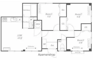 笹堀B【1階】の間取り