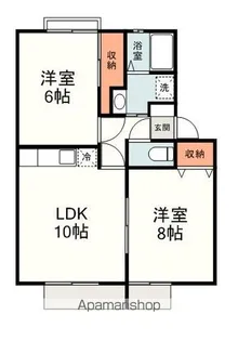 セゾンクレベールA【1階】の間取り