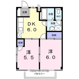 ノースサイドK【2階】の間取り