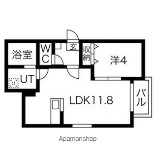 コートスタイル二日市Ⅰ【102号室】の間取り